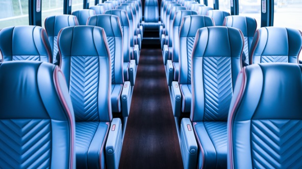 56 passenger charter bus interior view